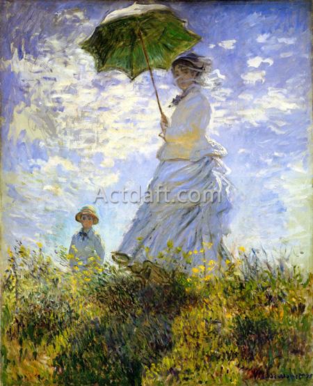 散歩、日傘をさす女性 モネ