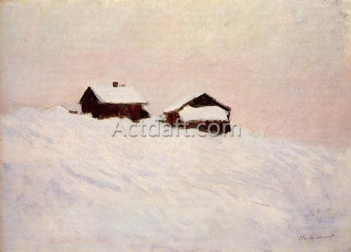 ノルウェーの雪の中の家 1895