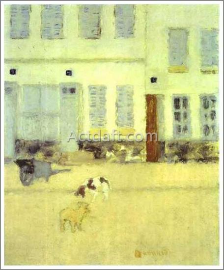ボナール【Street in Eragny-sur-Oise or Dogs in Eragny.】