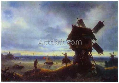 アイヴァゾフスキー【Windmill on the Sea Coast】