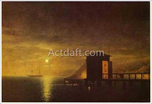 アイヴァゾフスキー【Moonlit Night. A Bathing Hut in Feodosia】