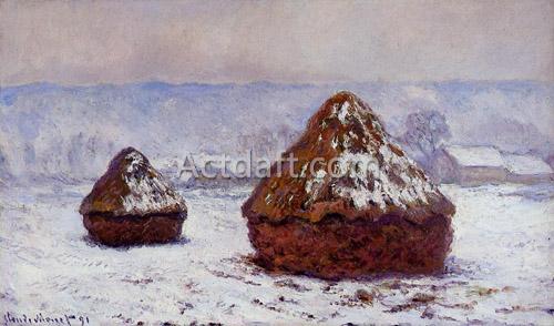 積みわら、雪の趣 1890-1891