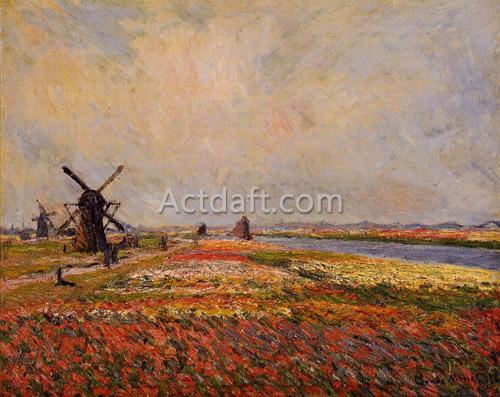 レインスブルフ近郊のチューリップ畑と風車 1886