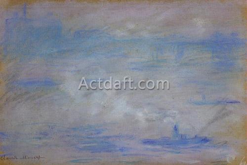 Boats on the Thames Fog Effect 1901